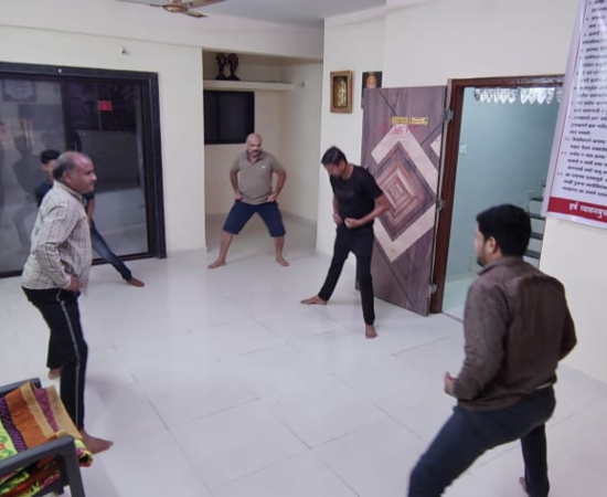 Guided physical activity session in a quiet room