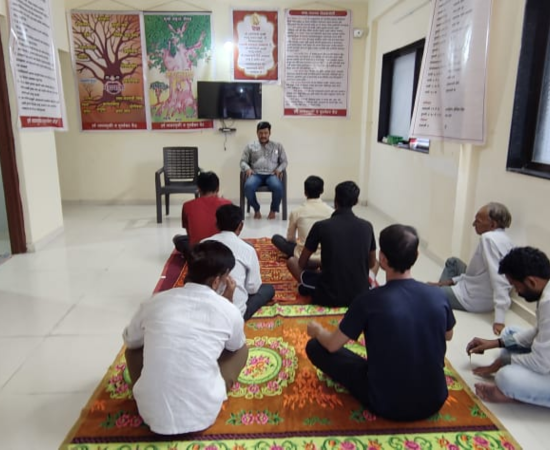 Small group wellness activity outdoors